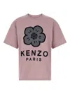 Kenzo Boke Flower Embroidered Oversized Cotton T-shirt Clothing In Pink