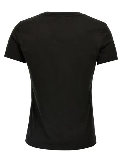 Kenzo Flower Embroidery Logo T-shirt In Black