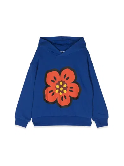 Kenzo Kids' Flower Hoodie In Blue