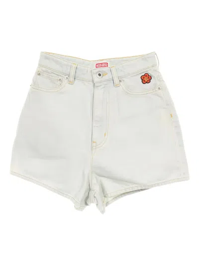 Pre-owned Kenzo Flower-patch Jeans In Blue