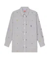 Kenzo Target Oversized Striped Shirt In Gray