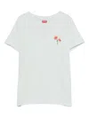 Kenzo Light Blue T-shirt With Floreal Print. In Green