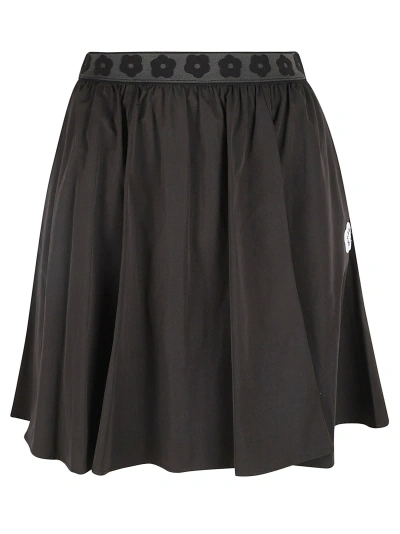 Kenzo Flower Waist Skirt In Black