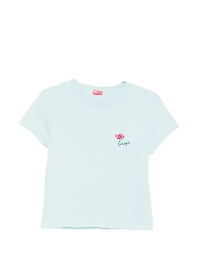 Kenzo Flower-embroidered T-shirt In White