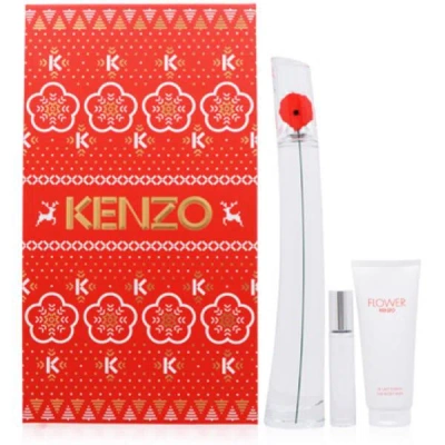 Kenzo Flower-themed 3 Piece Gift Set For Her In White