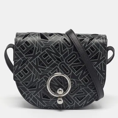 Pre-owned Kenzo Flying Laser Cut Black Leather Crossbody Bag