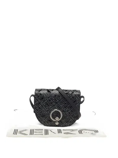 Pre-owned Kenzo Flying Laser-cut Cross Body Bag In Black