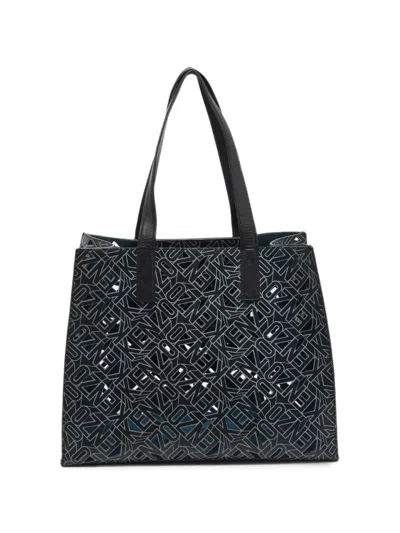 Pre-owned Kenzo Flying Logo Laser-cut Tote Bag In Black
