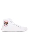 Kenzo Canvas High-top Sneakers In White