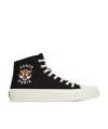 Kenzo Logo Pattern High Upper Board Shoes In White