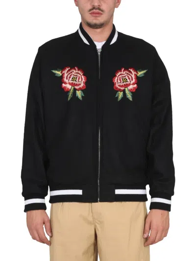 Kenzo France Japan Reversible Bomber Jacket In Black