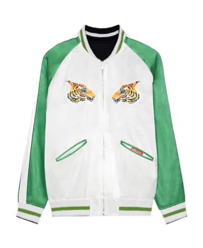 Kenzo France Japan Reversible Bomber Jacket In White