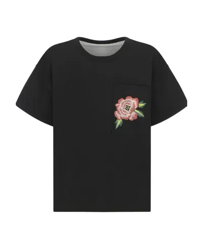 Kenzo France Print Short-sleeve T-shirt In Black