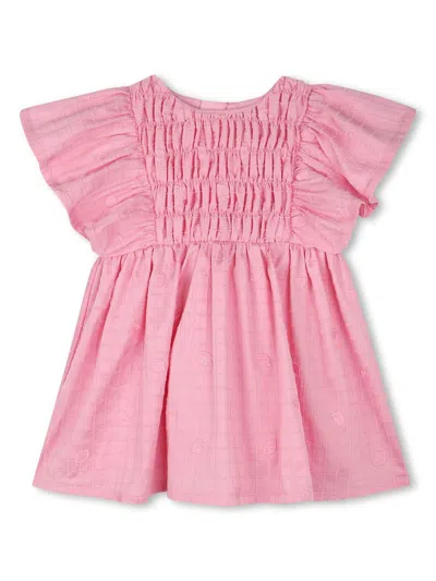 Kenzo Babies' Fruit-embroidered Dress In Pink