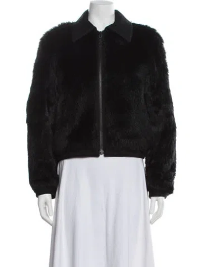 Pre-owned Kenzo Fur Faux Fur Jacket In Black