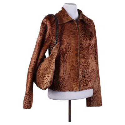 Pre-owned Kenzo Fur Jacket And Bag In Brown