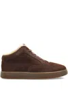 Kenzo Fur-trim Sneakers In Brown