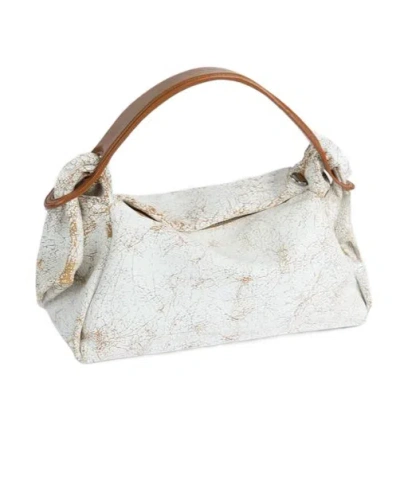 Kenzo ' Furoshiki' Bag In Leather In White