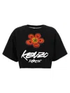 Kenzo Cropped T-shirt "futura" In Black