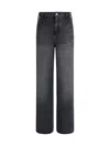 Kenzo Modern Straight Cut Denim Trousers In Gray
