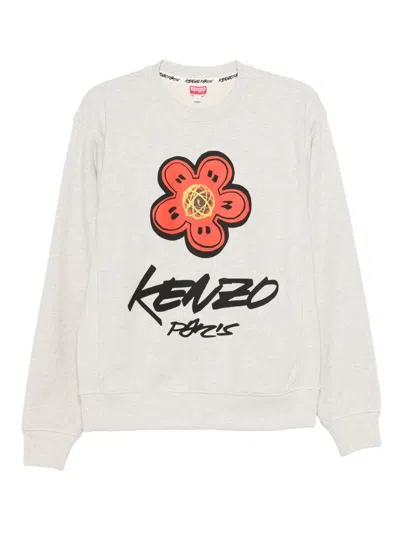 Kenzo Futura Logo Cotton Sweatshirt In White