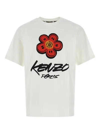 Kenzo Futura Logo Cotton T-shirt In White