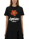 Kenzo Futura Graphic Print Boke Flower T-shirt In Black