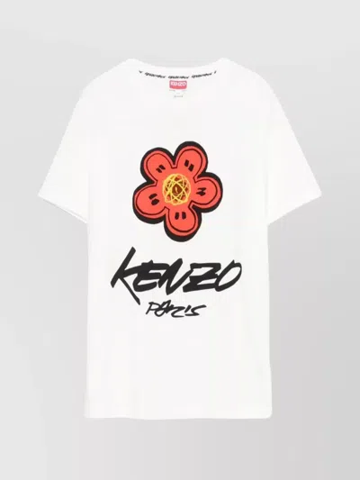 Kenzo Futura Loose T-shirt Boke Flower Crew In White