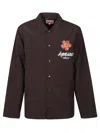 Kenzo Men Shirt Jacket With Floral Details X Futura 2000 In Black