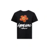 Kenzo Futura Graphic Print Boke Flower T-shirt In Black
