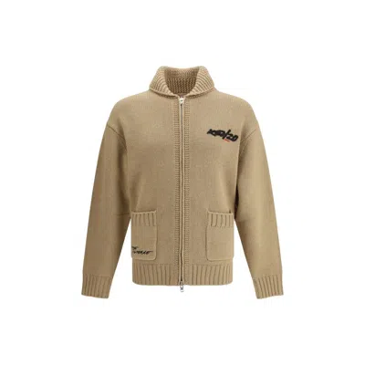 Kenzo Futura Zippered Cardigan In Neutral