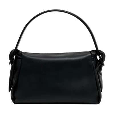 Kenzo Gathered Calfskin Shoulder Bag In Black