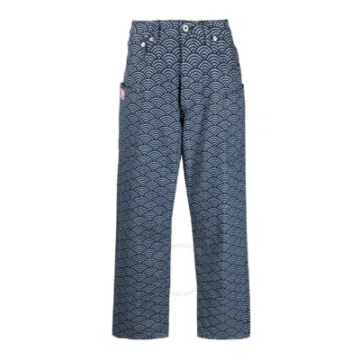 KENZO KENZO GEOMETRIC-PATTERN DENIM PANTS