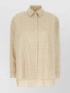 Kenzo Geometric Pattern Long Sleeve Collared Shirt In Black