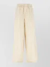 Kenzo Geometric Wide Leg Cotton Lyocell Trousers In Neutral