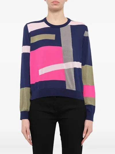 Kenzo Geometric-pattern Long-sleeve Sweater In Multi