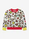 Kenzo Girls Animal Print Sweatshirt In Grey
