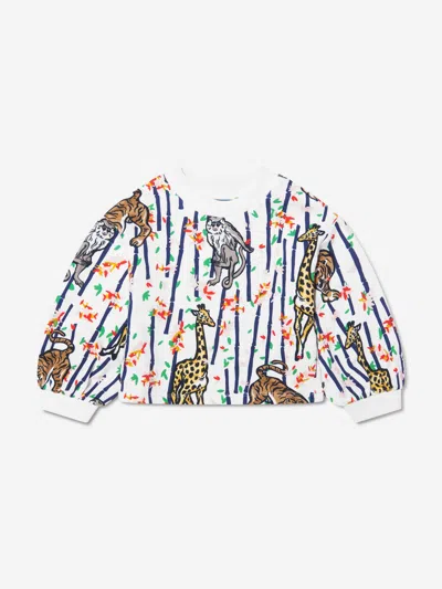 Kenzo Kids' Girls Bamboo Jungle Sweatshirt In White