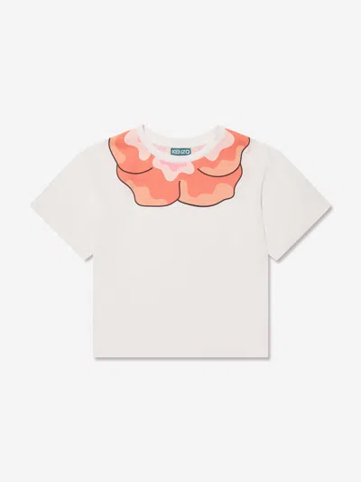 Kenzo Kids' Boke-flower Cotton T-shirt In Ivory