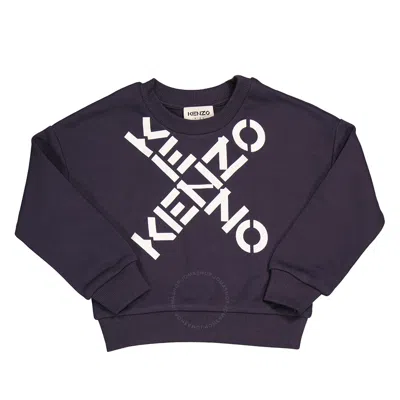 Kenzo Girls Charcoal Grey K Sports Logo Cotton Sweatshirt In Green