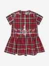 KENZO GIRLS CHECKED EMBROIDEDRESS