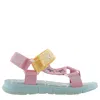 Kenzo Girls Colour-block Embossed-logo Touch-strap Sandals In Pink