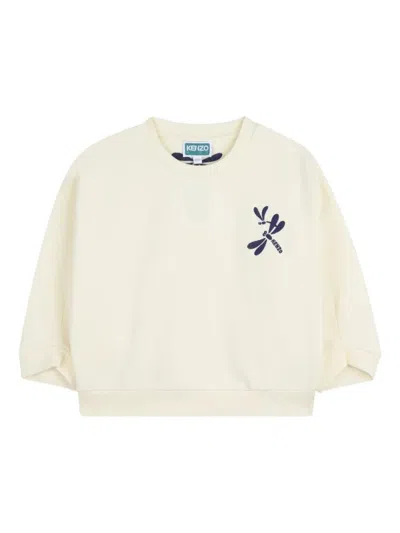 Kenzo Girls Cream Graphic Sweatshirt In White