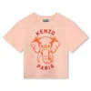 Kenzo Elephant-embroidered Organic Cotton T-shirt In Pink