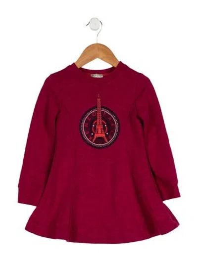 Pre-owned Kenzo Babies' Girls Embroidered  Long Sleeve Top In Purple