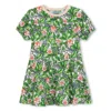 Kenzo Floral-print Cotton Dress In Green