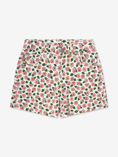 Kenzo Kids' Girls Flower Shorts In Ivory