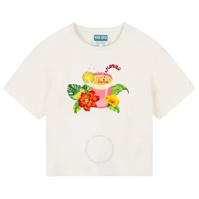 Kenzo Kids'  Girls Graphic-print Crew Neck T-shirt