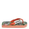 Kenzo Girls Hawaiian-print Logo Flip Flops In Red