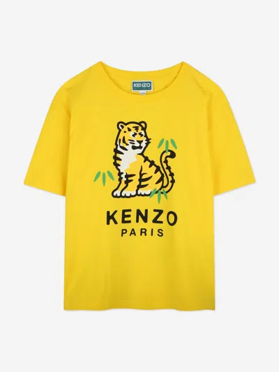 Kenzo Babies' Girls Kotora Print T-shirt In Yellow